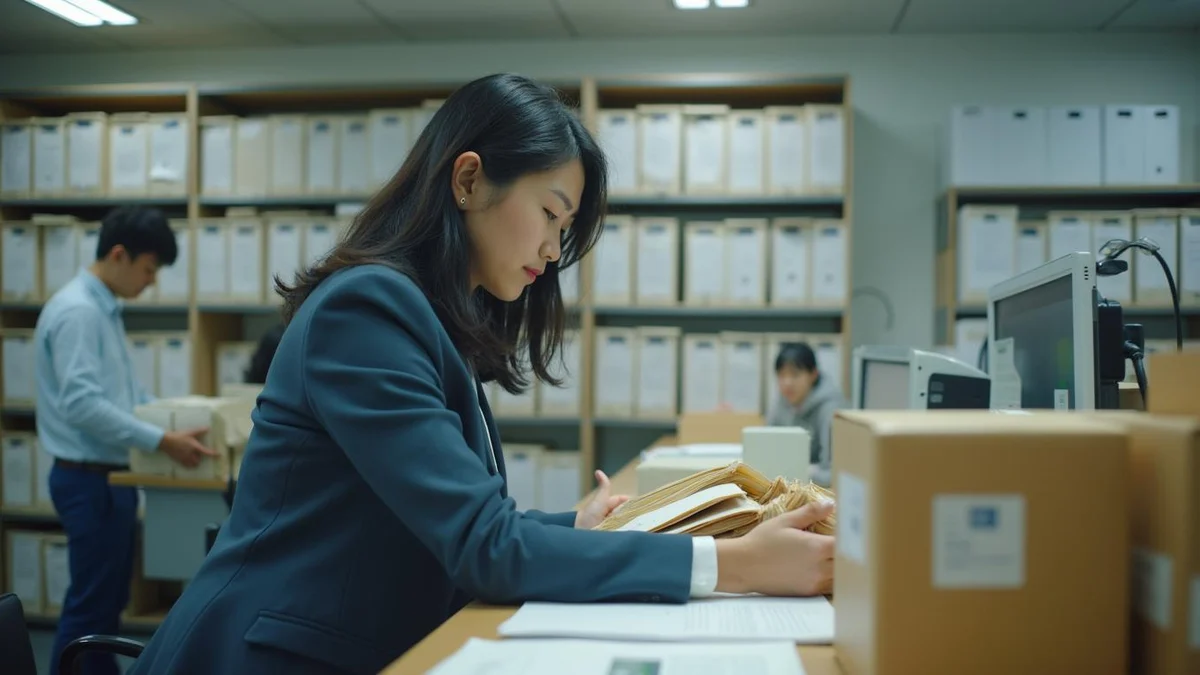 앙골라 상표권 존속기간과 갱신 관리 방법 등록 상표의 존속기간 서류를 정리하는 한국인 사무원