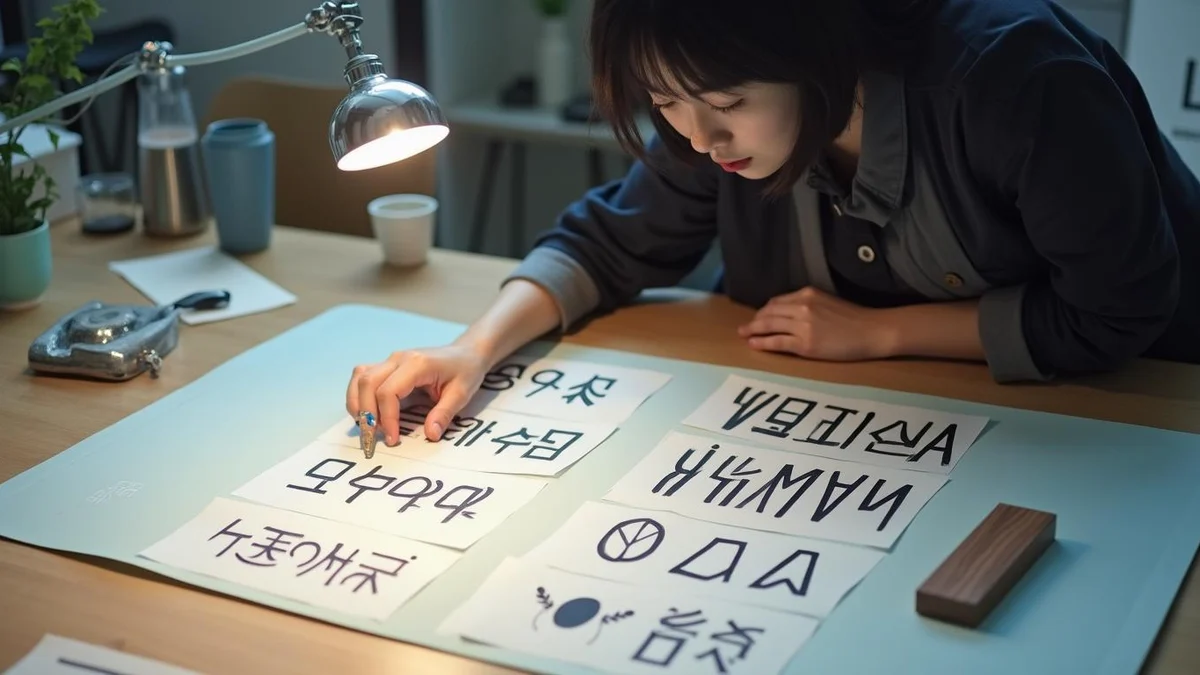 분리 출원과 결합 출원 중 무엇을 선택해야 할까 문자 로고와 심볼 마크 출력물을 따로 배치해 보는 한국인 디자이너