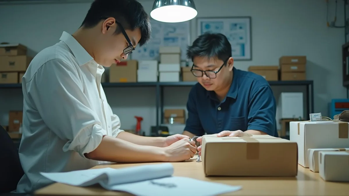 출원 이후 등록까지 추가로 생각할 비용은 없을까 등록 단계 이후를 대비하며 완성된 하드웨어 완제품을 손에 쥐고 검토하는 한국 창업가
