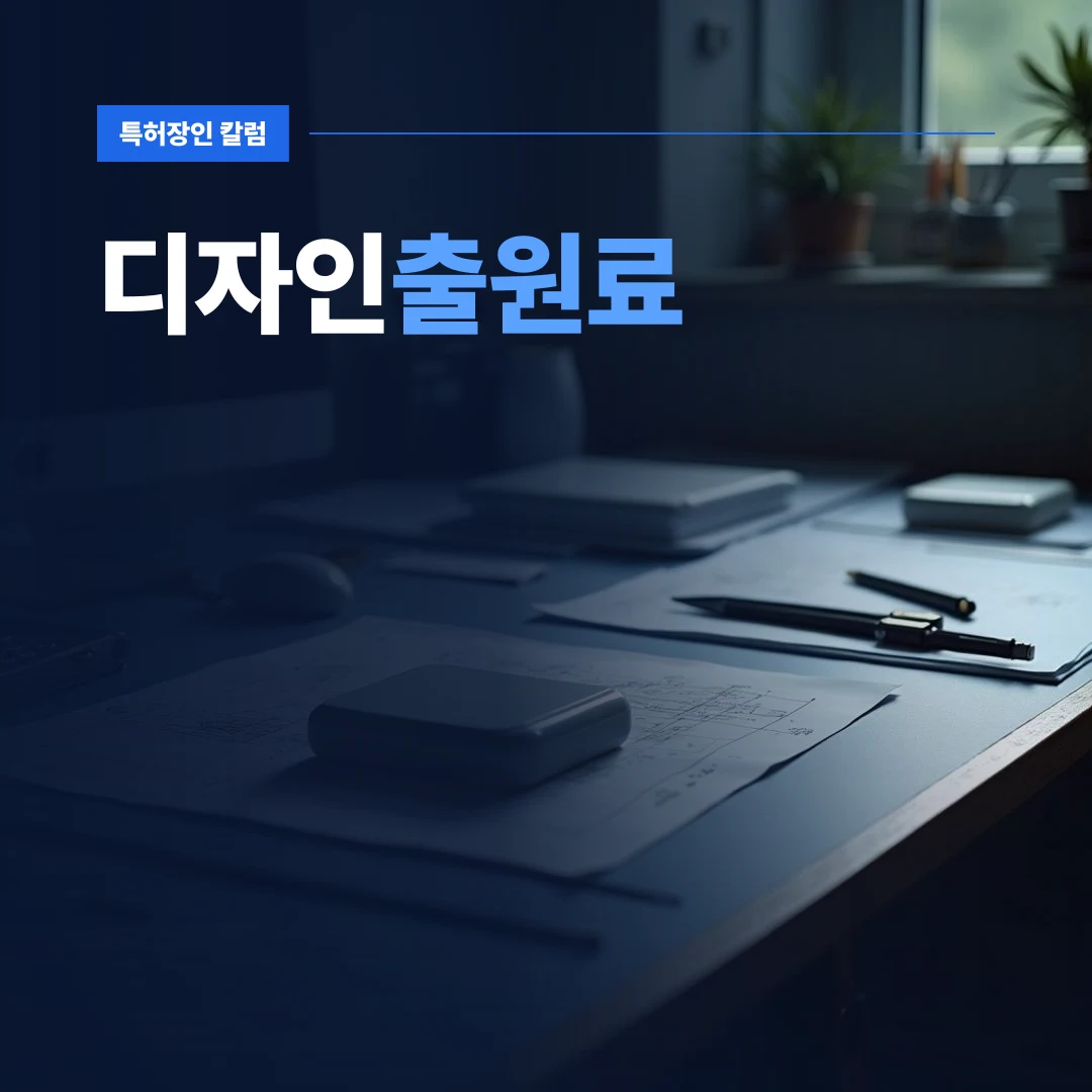 디자인출원료 확인을 위해 책상 위에 놓인 제품 외관 목업과 정밀 측정 도구