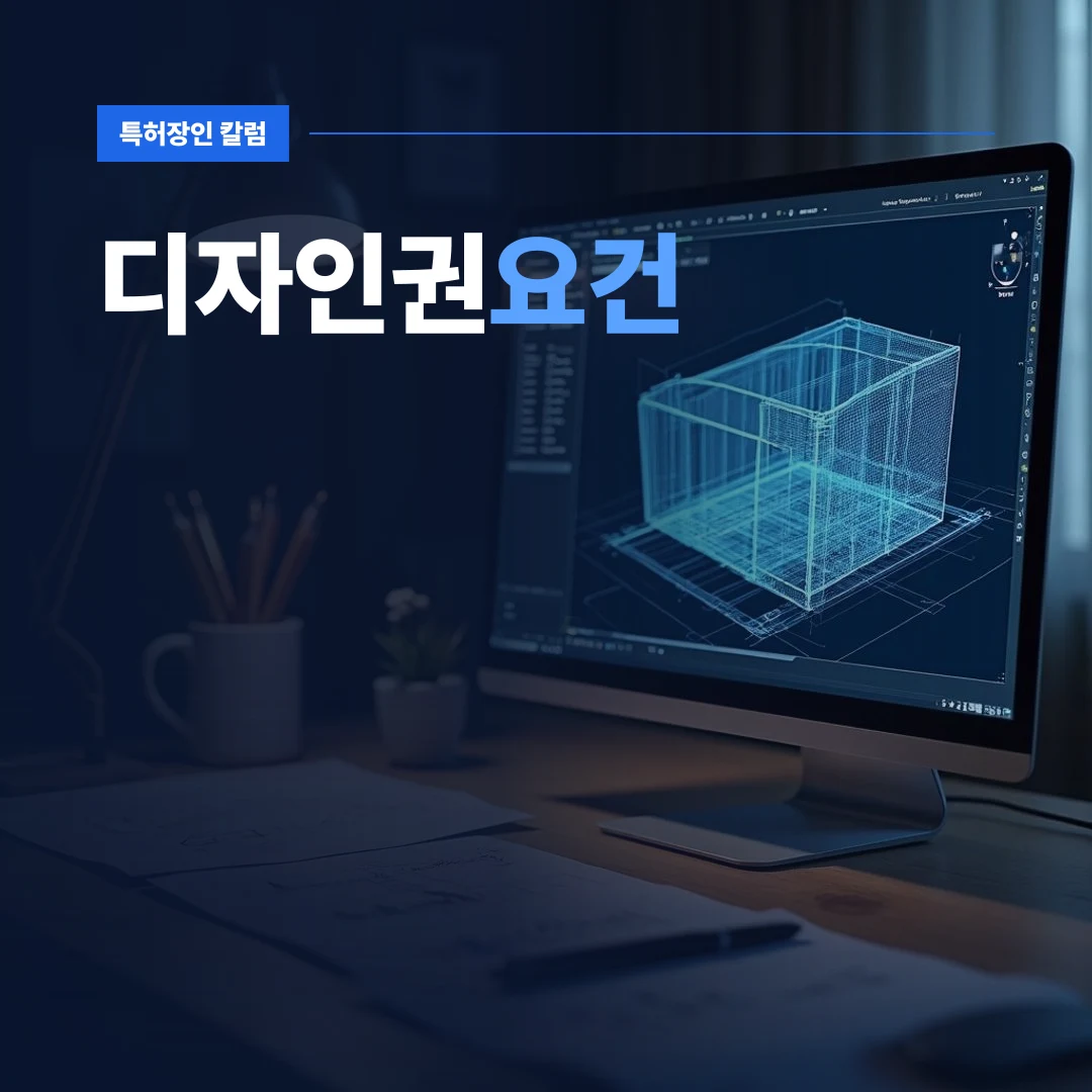 디자인권요건 확인을 위한 세련된 제품의 3D 설계 도면과 디자인 도구들