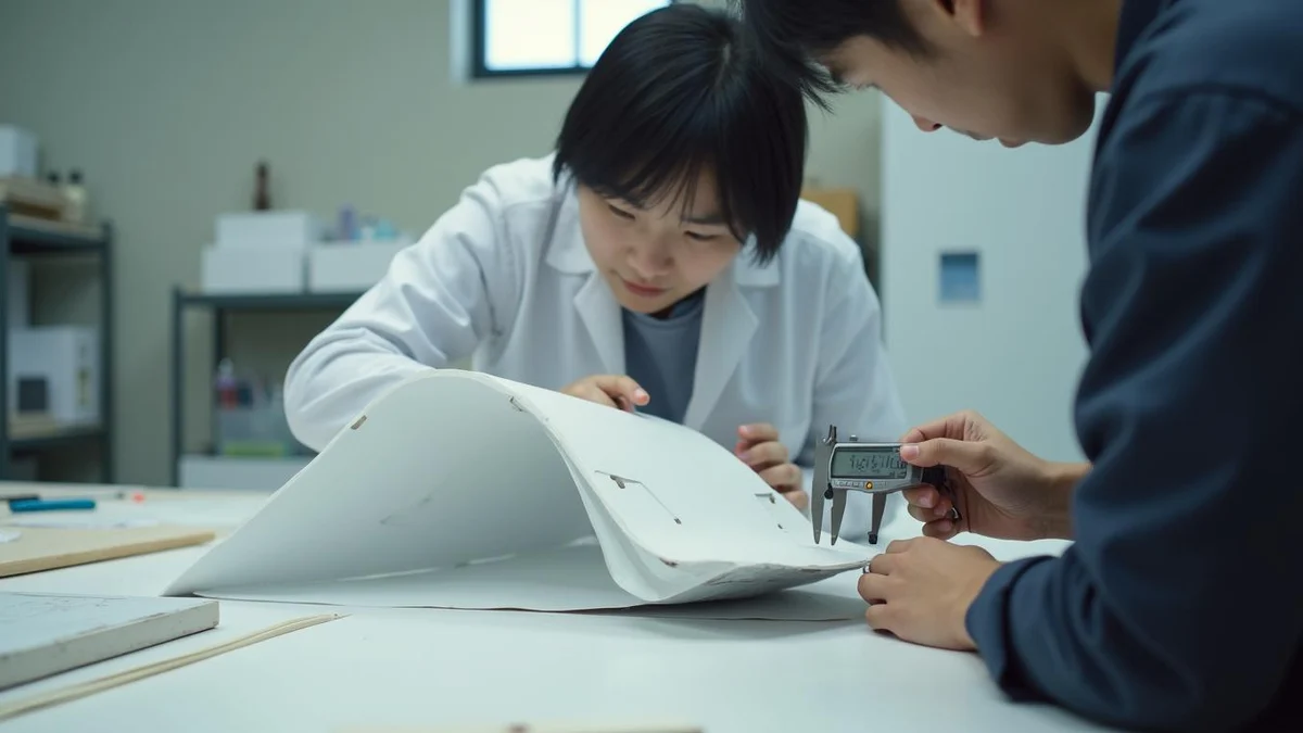포털에서 서류를 제출하기 전에 무엇을 준비해야 할까 하드웨어 작업실에서 정밀 캘리퍼스로 전자제품 외형을 측정하는 한국인 디자이너
