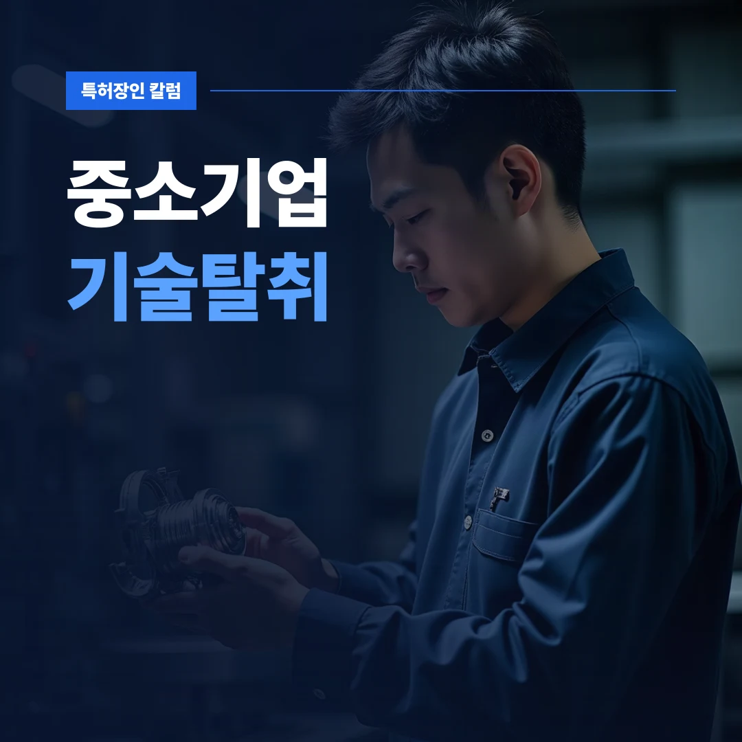 중소기업 기술탈취 예방을 위해 작업장에서 정밀 기계 부품을 측정하는 기술자의 손