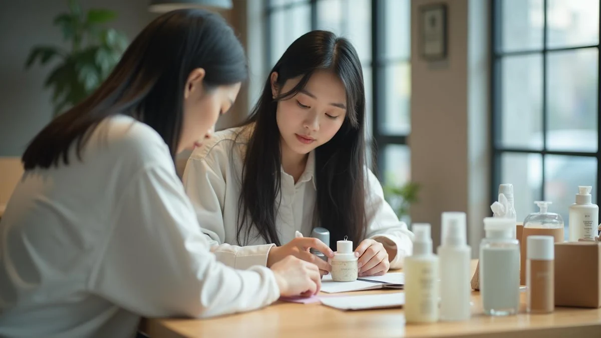 오늘 바로 시작할 수 있는 상표 점검 순서 테이블 위에서 신제품 용기와 상자 샘플을 살펴보는 사업가